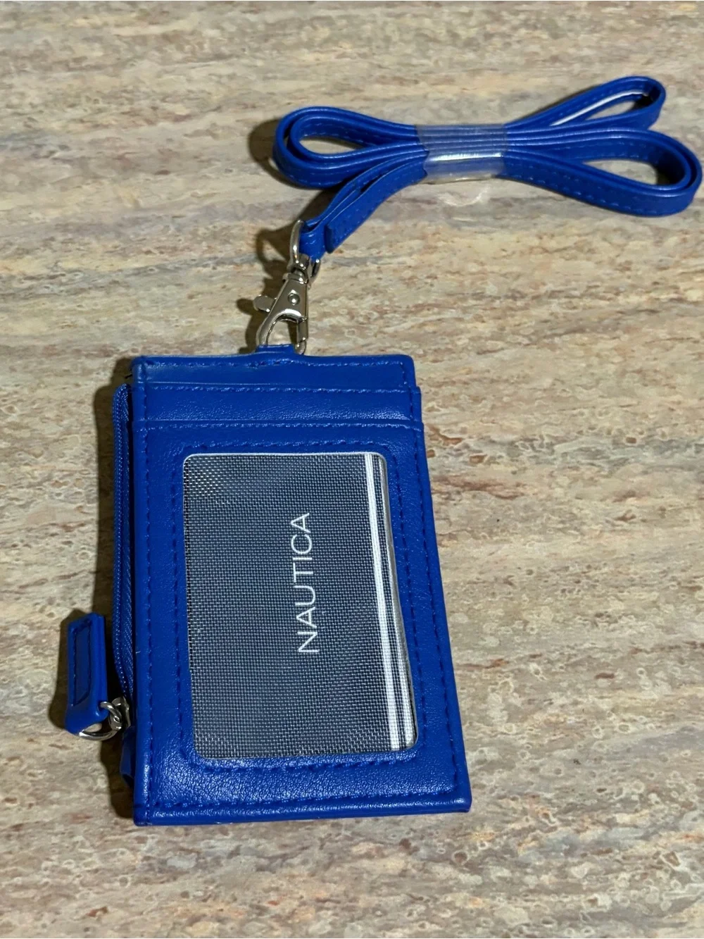 NWOT Nautica Cobalt Blue ID Card Holder with Lanyard